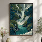 Japanese Waterfall Wall Art Printable Zen Nature Poster | Instant Download | Japanese Landscape Art | Minimalist Home Décor
